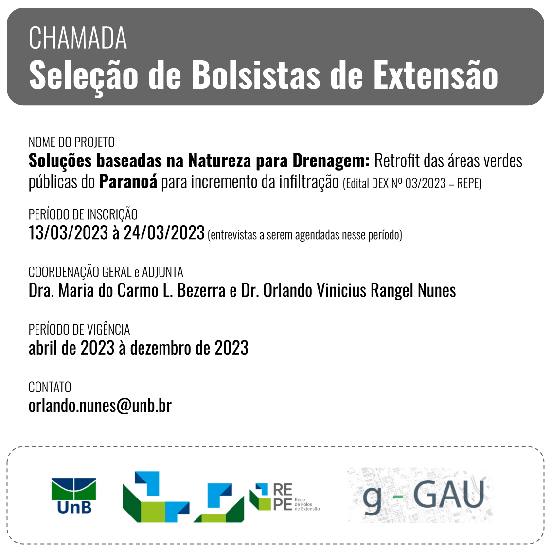 Seleção de bolsistas de extensão